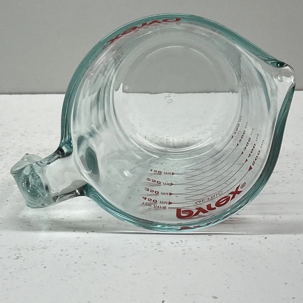 Pyrex 2 Cup 16 oz Glass Red Letter Measuring‎ Cup Open End Handle USA